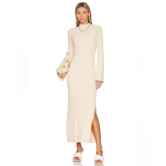 line and dot Penny Ribbed Knit Dress in Natural L NWT - Picture 1 of 15